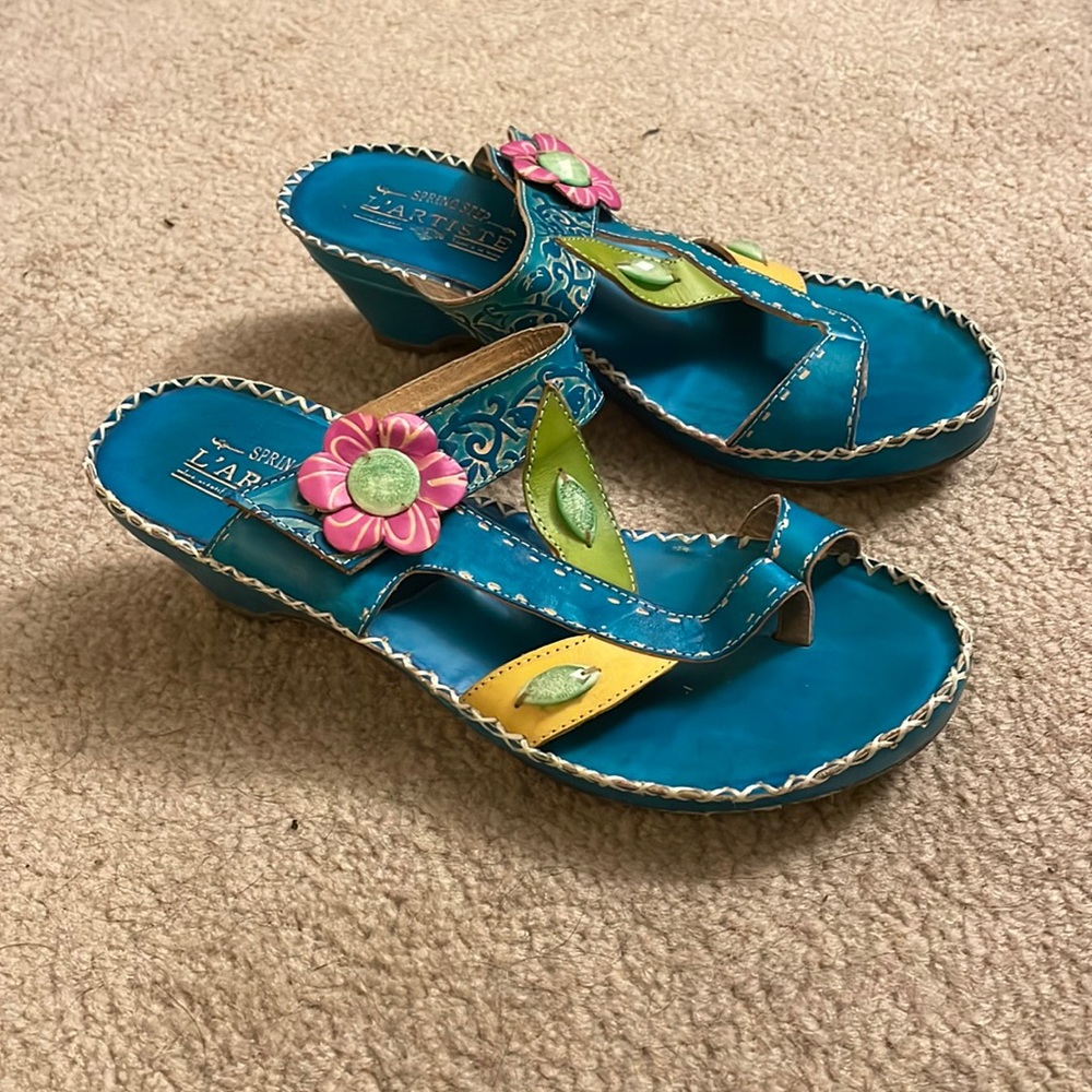 Turquoise Flower Spring Step L’artiste Collection Sandles